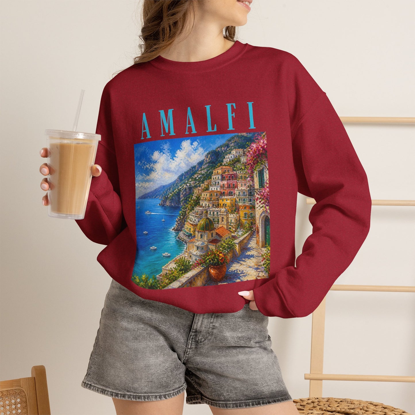 Amalfi Coast Scenic Crewneck Sweatshirt
