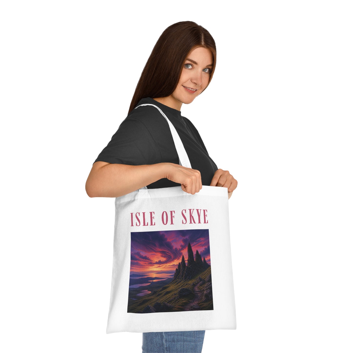 Isle of Skye Scenic Cotton Tote — Sunset Landscape Beach Bag