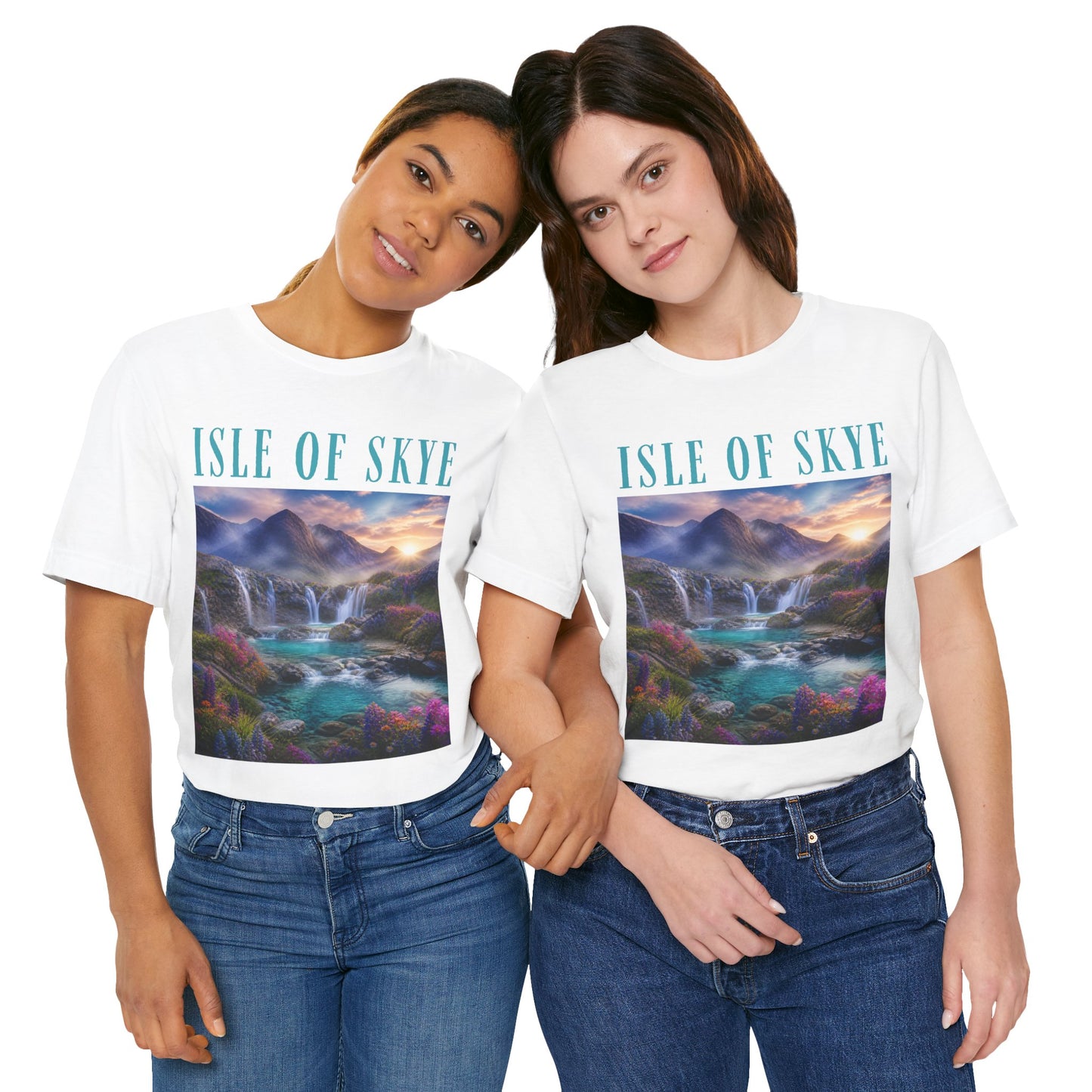 Isle of Skye Scenic T-Shirt — Scottish Landscape Waterfall Tee
