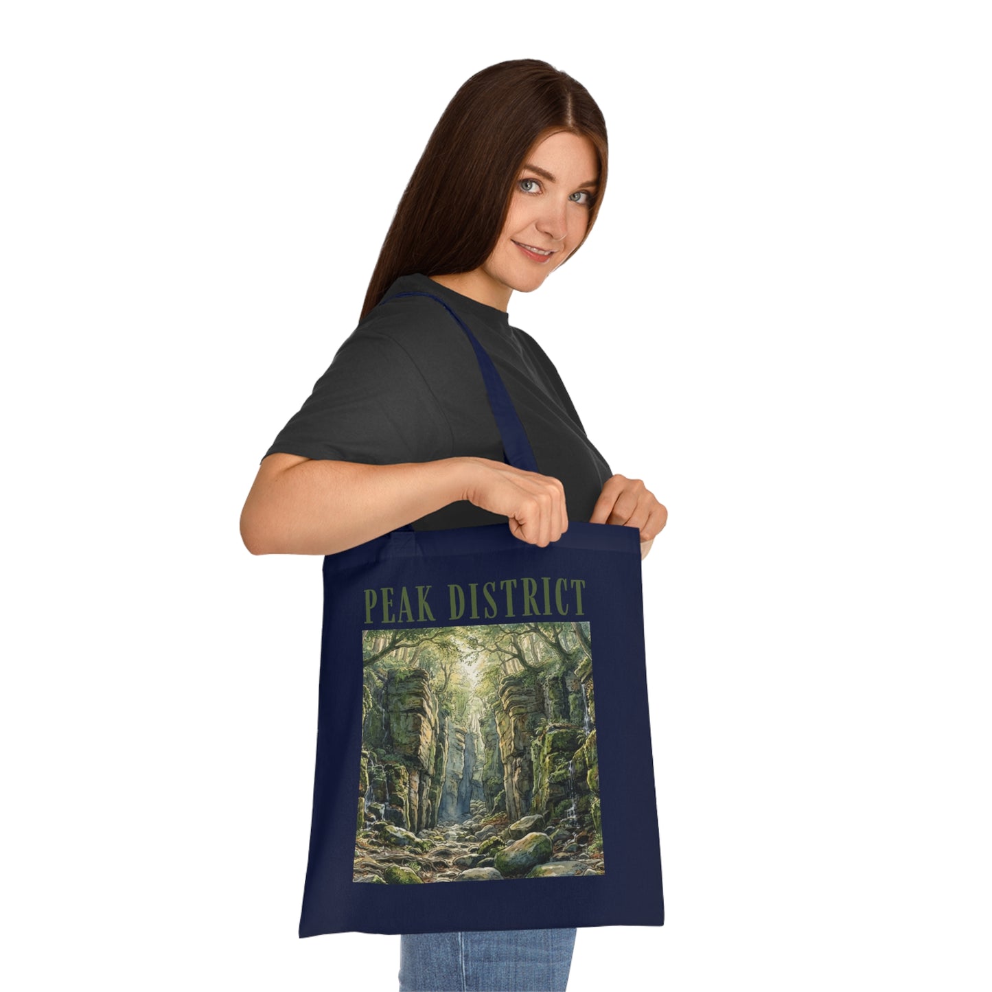 Peak District Cotton Tote Bag — Scenic Luds Church Forest Walk Canvas Shopper