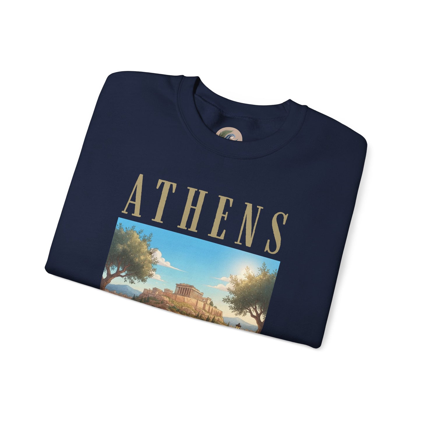 Athens Scenic Crewneck Sweatshirt — Vintage Greece Travel Pullover
