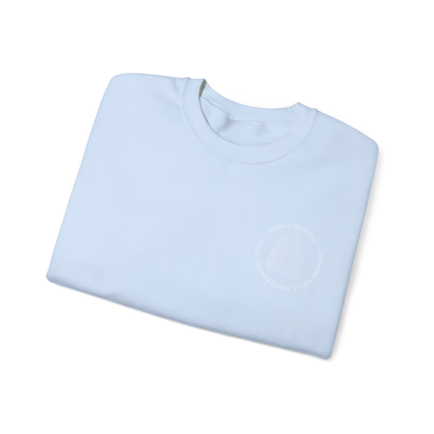 Cozy Italy Crewneck Sweatshirt with Small Chest Badge Design