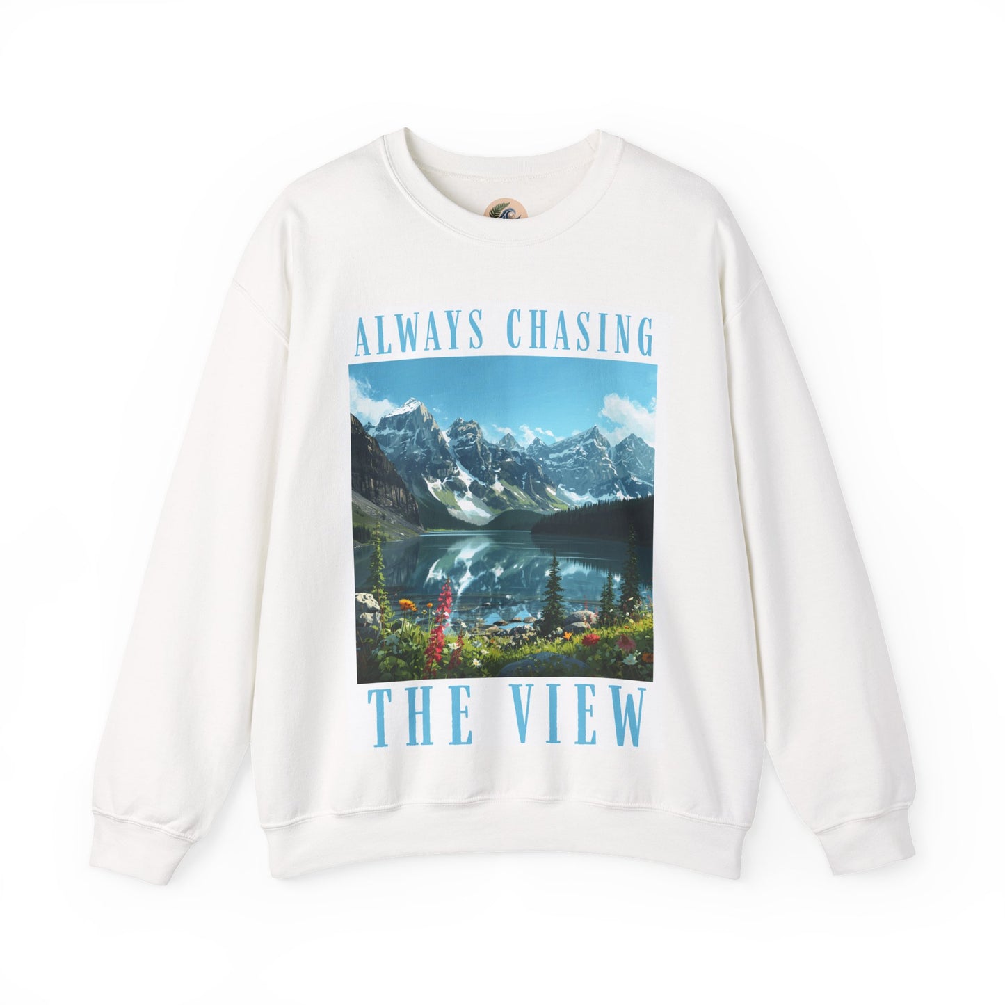 Always Chasing the View - Lake Oeschinese Mountain Crewneck