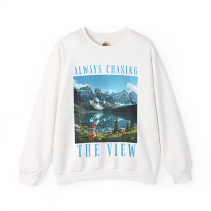 Always Chasing the View - Lake Oeschinese Mountain Crewneck