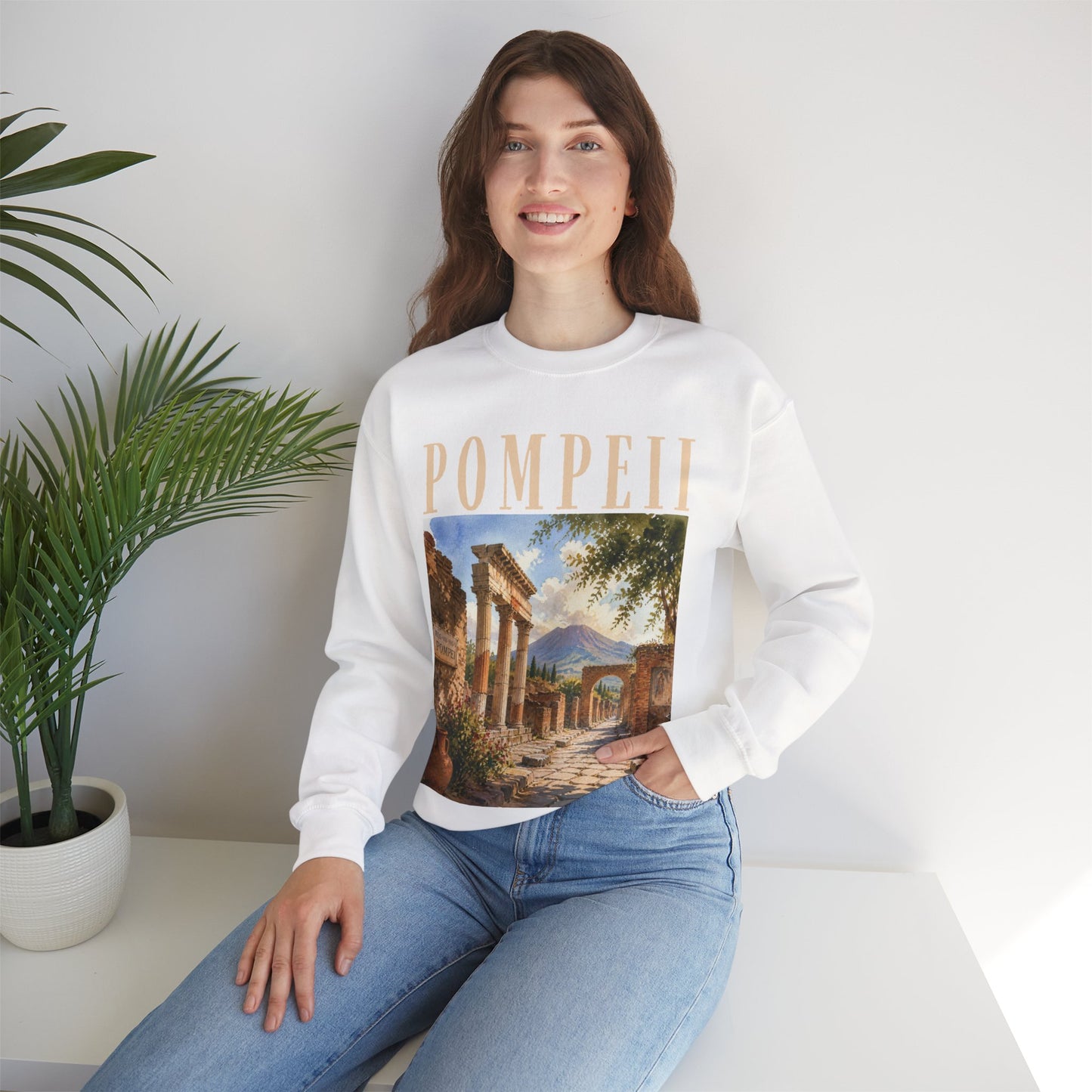 Pompeii Ruins Vintage Crewneck Sweatshirt