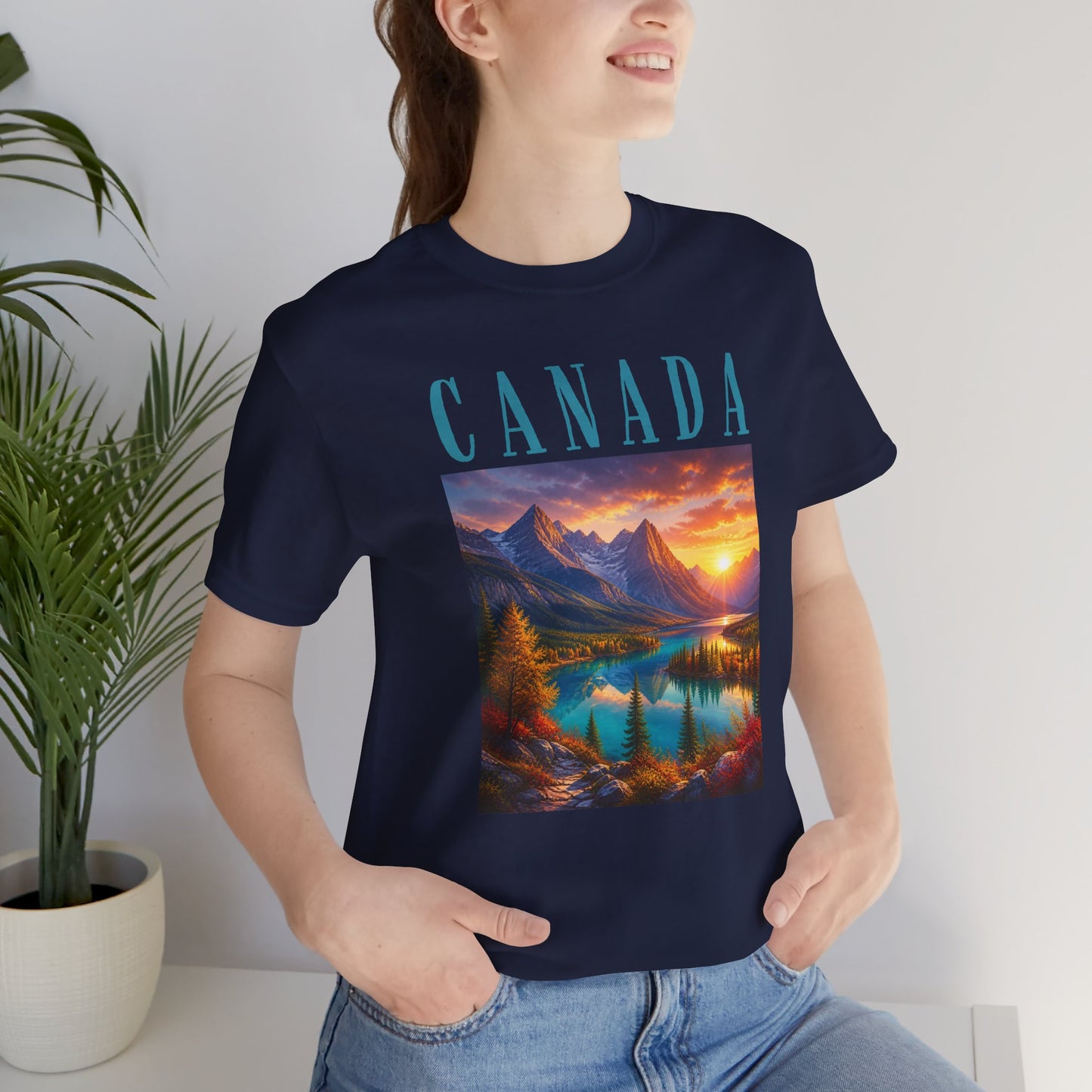 Canada Banff Scenic Mountain Tee — Sunrise Lake Landscape T‑Shirt