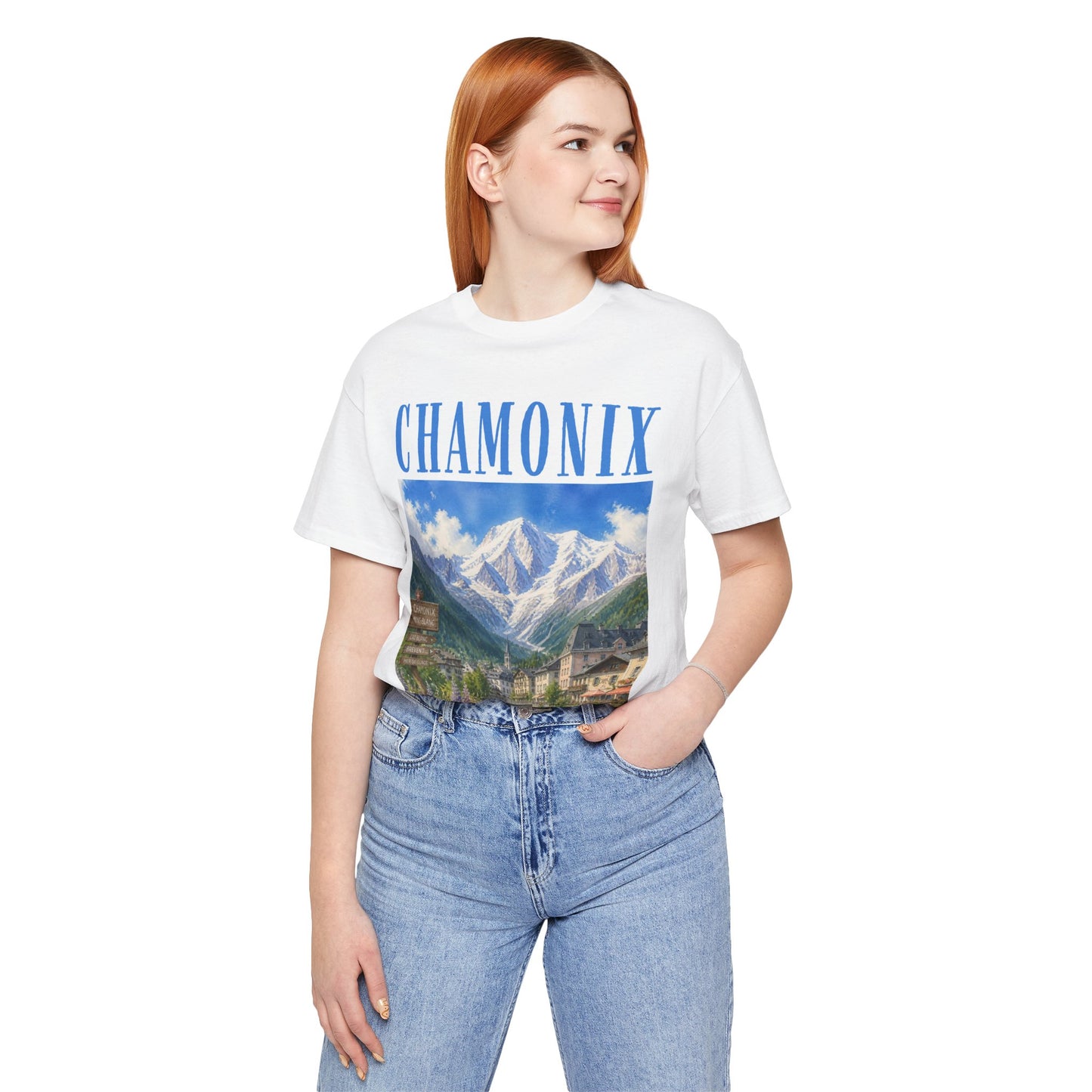 Chamonix Mountain Village T-Shirt — Scenic Alpine Travel Tee