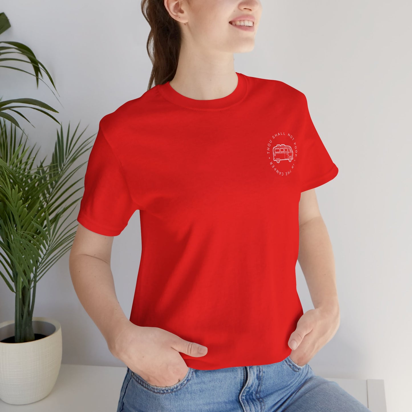 Vintage Camper Poop Graphic Tee — 'Adventure Awaits' Pocket T-Shirt