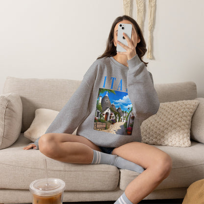 Italy Alberobello Scenic Sweatshirt — Trulli Village Travel Crewneck