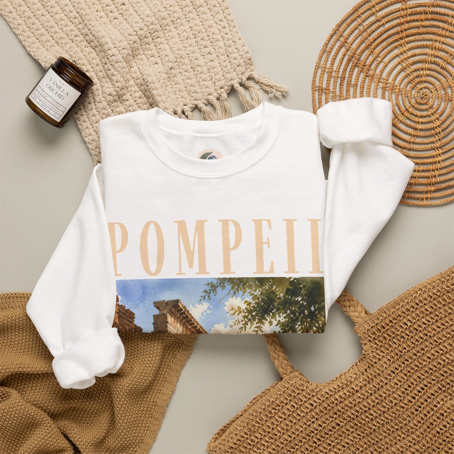 Pompeii Ruins Vintage Crewneck Sweatshirt