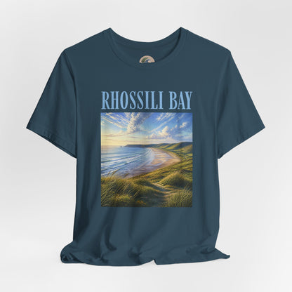 Rhossili Bay Scenic Tee — Coastal Landscape Graphic T-Shirt