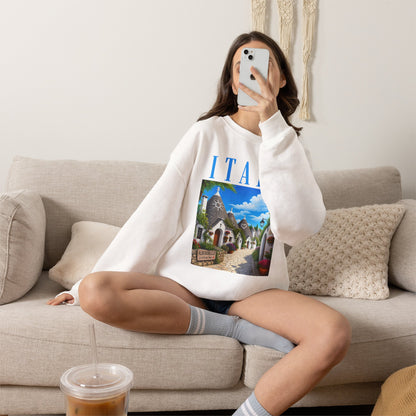 Italy Alberobello Scenic Sweatshirt — Trulli Village Travel Crewneck
