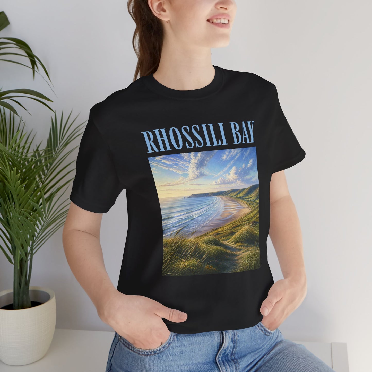 Rhossili Bay Scenic Tee — Coastal Landscape Graphic T-Shirt