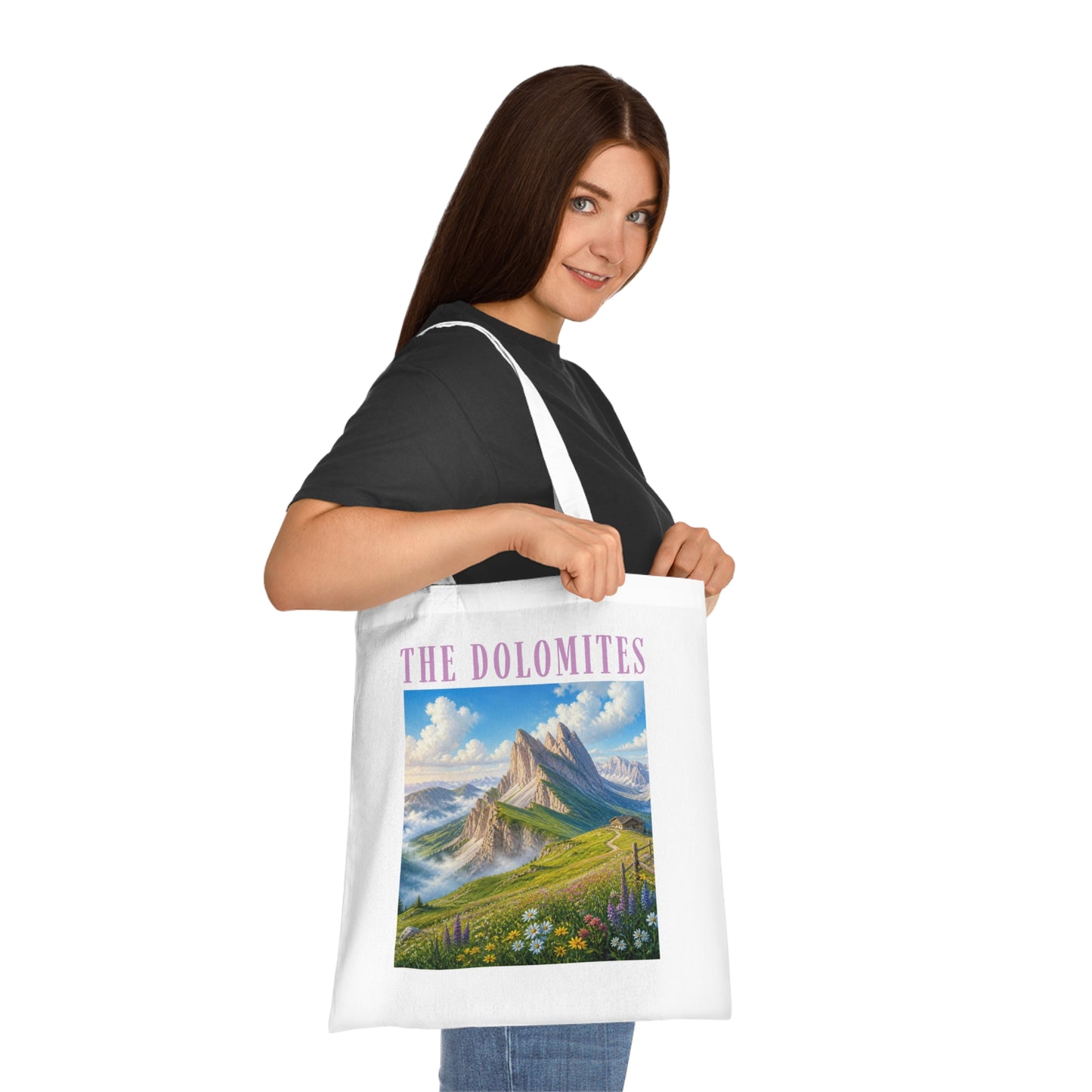 Dolomites Mountain Scenic Cotton Tote — The Dolomites Travel Tote Bag
