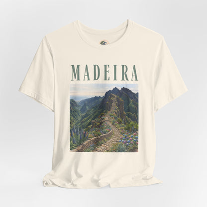 Madeira Stairway to Heaven Scenic Tee - Mountain Landscape Travel T-Shirt