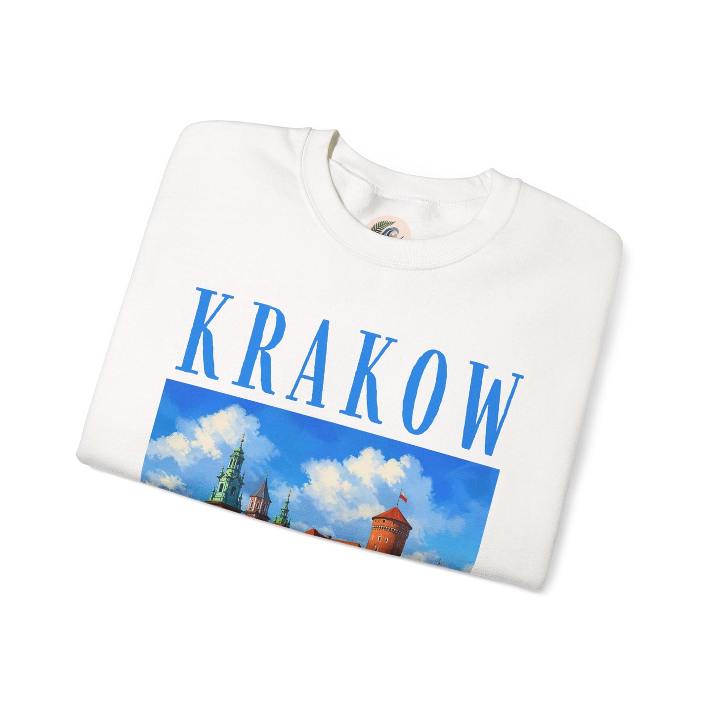 Krakow Castle Crewneck Sweatshirt — Vintage Polish Travel Graphic