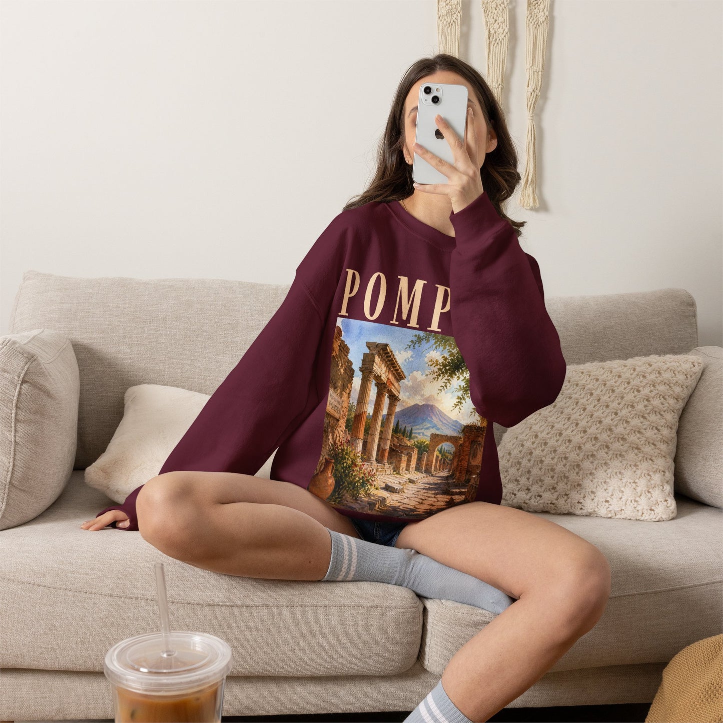 Pompeii Ruins Vintage Crewneck Sweatshirt