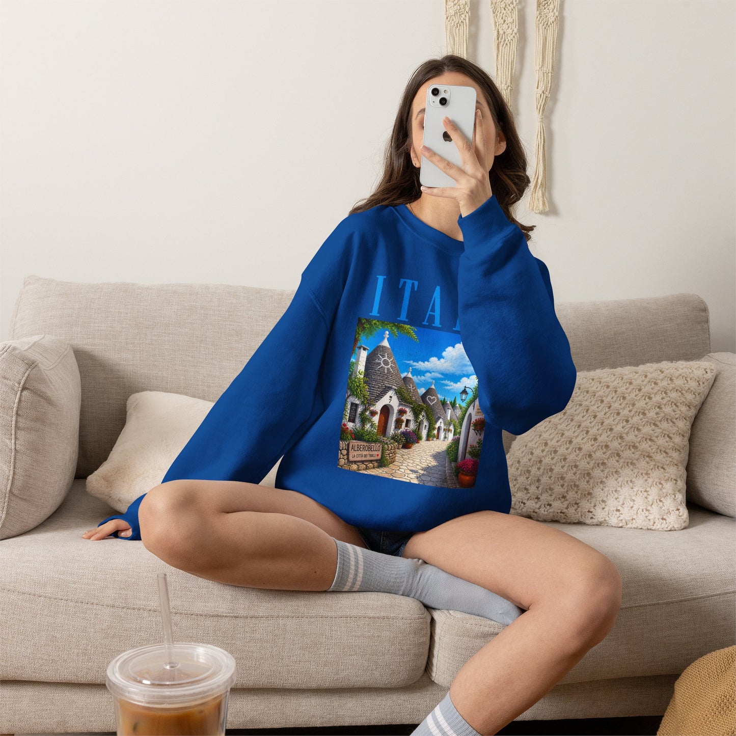 Italy Alberobello Scenic Sweatshirt — Trulli Village Travel Crewneck