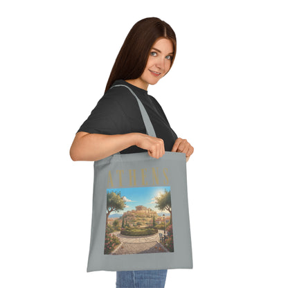 Athens Scenic Tote Bag – Vintage Greek Travel Cotton Tote