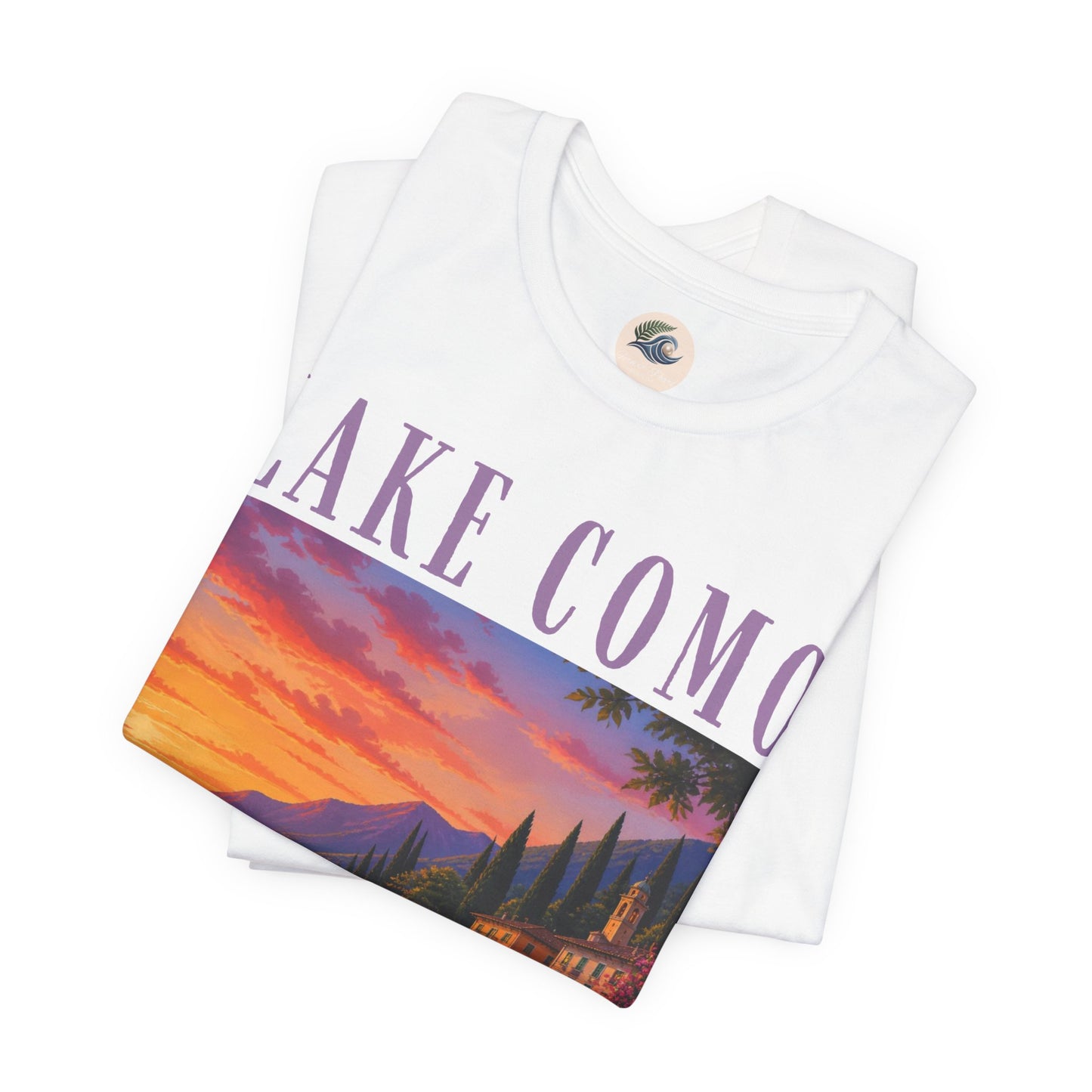 Lake Como Sunset T-Shirt — Scenic Italian Lake Vacation Tee