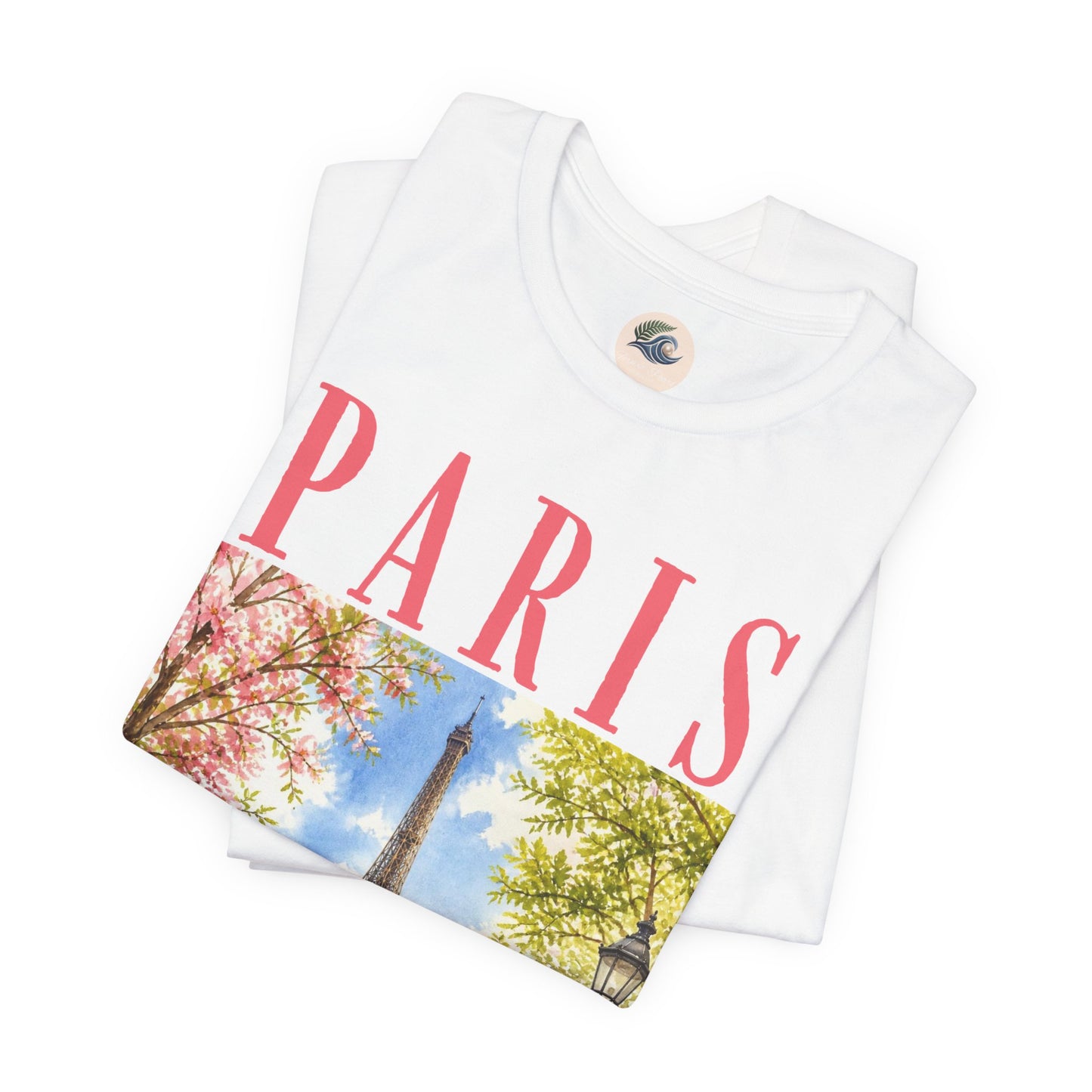 Paris Floral Eiffel Tower Tee — Vintage Romantic France T-Shirt