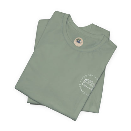 Vintage Camper Poop Graphic Tee — 'Adventure Awaits' Pocket T-Shirt