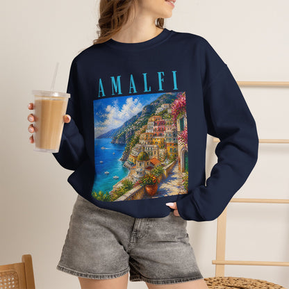 Amalfi Coast Scenic Crewneck Sweatshirt
