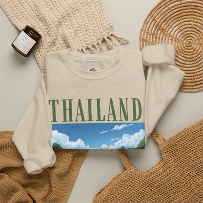 Thailand Scenic Crewneck Sweatshirt — Tropical Island Graphic Pullover