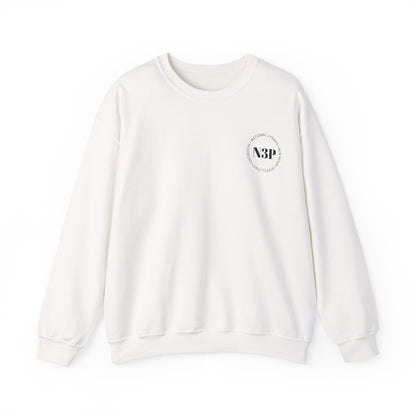 Minimal 'N3P' National 3 Peaks Logo Crewneck Sweatshirt – Small Chest Emblem, Casual Everyday Pullover