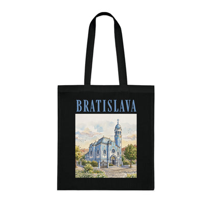 Bratislava Watercolor Cathedral Tote Bag – Travel Souvenir Cotton Shopper