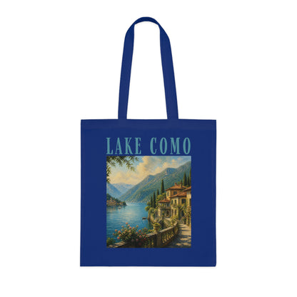 Lake Como Scenic Cotton Tote Bag – Vintage Travel Poster Design
