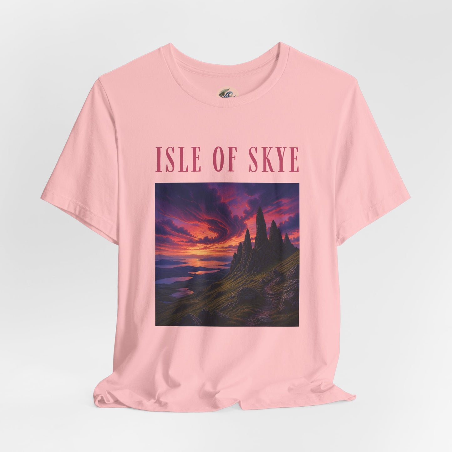 Isle of Skye Scenic Tee — Sunset Landscape Graphic T-Shirt