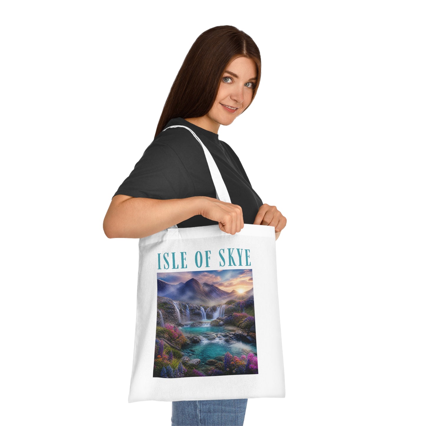 Isle of Skye Scenic Tote Bag — Waterfall Landscape Cotton Tote