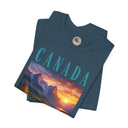 Canada Banff Scenic Mountain Tee — Sunrise Lake Landscape T‑Shirt