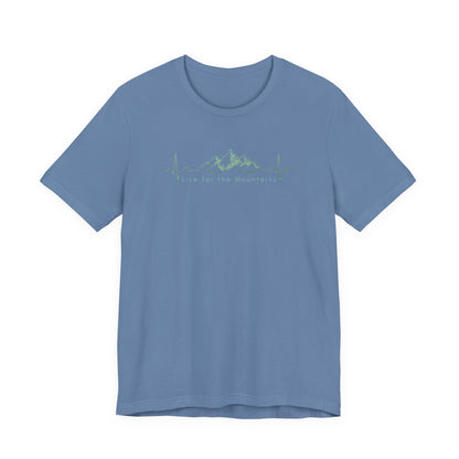 Mountain Heartbeat T‑Shirt — Heartbeat EKG Mountains Graphic Tee
