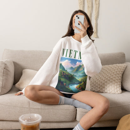 Vietnam Scenic Sweatshirt — Vintage Mountain River Travel Crewneck