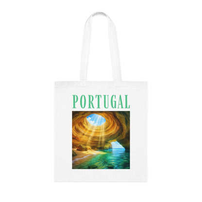 Portugal Benagil Cave Cotton Tote Bag – Scenic Travel Souvenir Tote