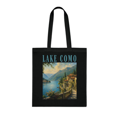 Lake Como Scenic Cotton Tote Bag – Vintage Travel Poster Design