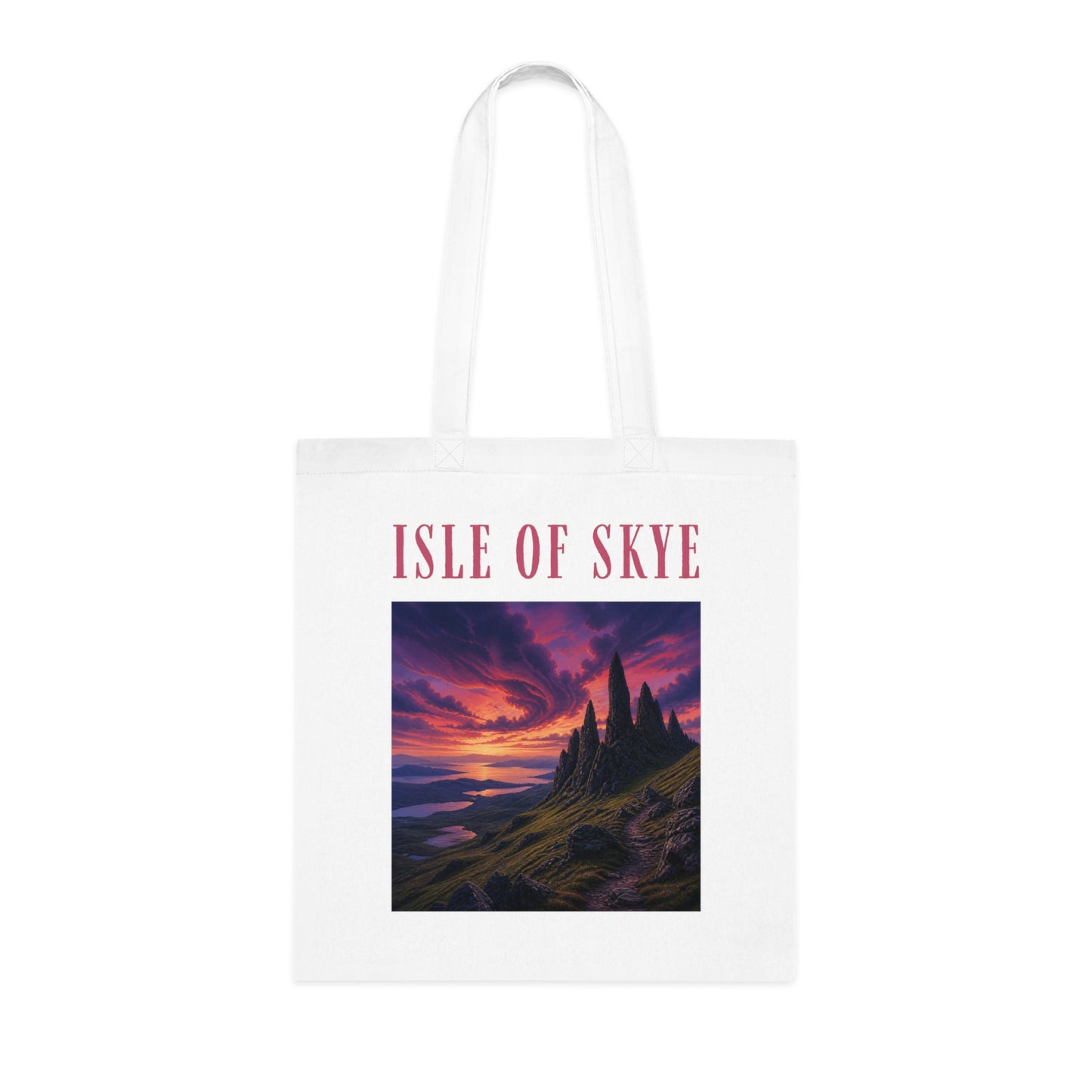 Isle of Skye Scenic Cotton Tote — Sunset Landscape Beach Bag
