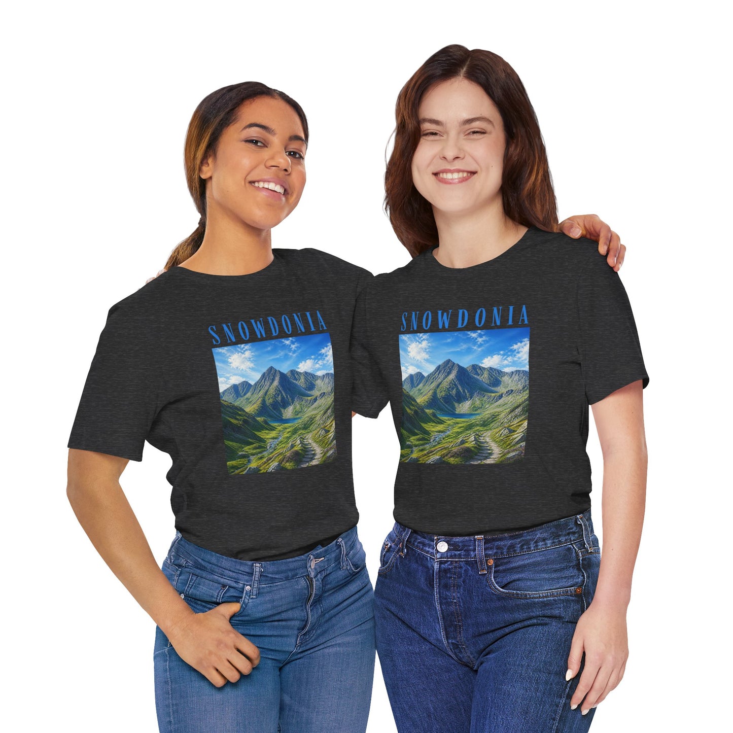 Glyderau Landscape T‑Shirt – Scenic 'SNOWDONIA' Mountain Graphic Tee