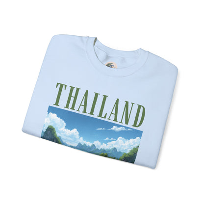 Thailand Scenic Crewneck Sweatshirt — Tropical Island Graphic Pullover