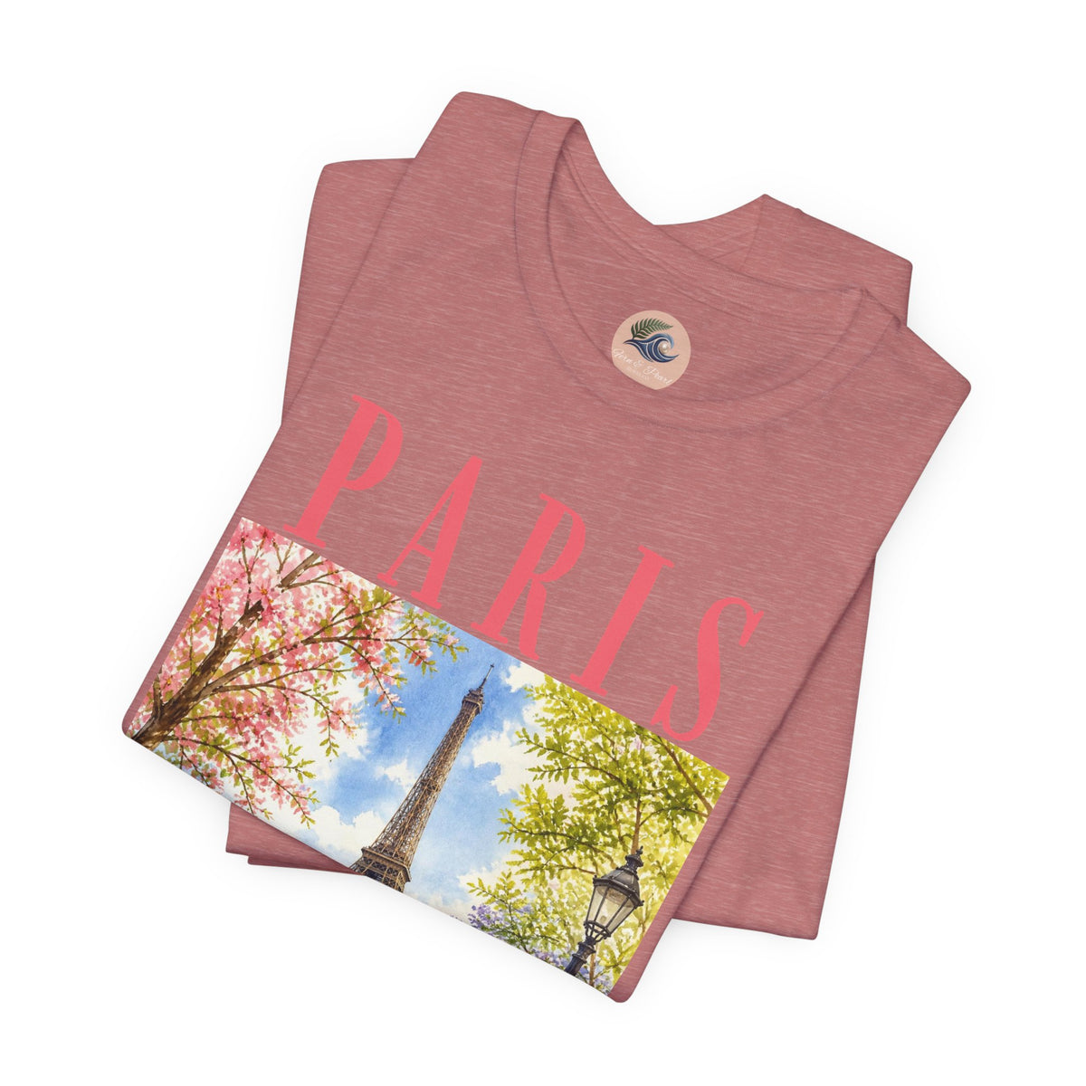 Paris Floral Eiffel Tower Tee — Vintage Romantic France T-Shirt