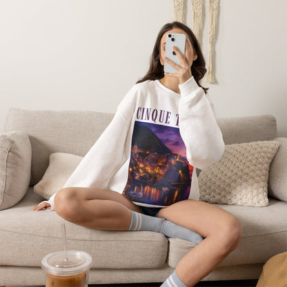Cinque Terre Sunset Crewneck Sweatshirt – Italian Riviera Travel Graphic