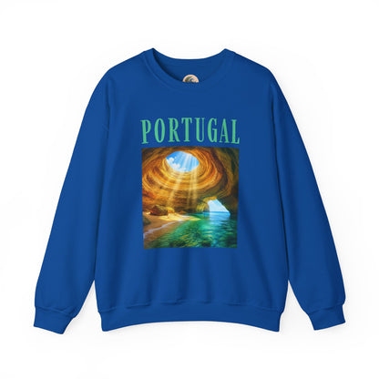 Portugal Benagil Cave Crewneck Sweatshirt — Coastal Travel Graphic Pullover