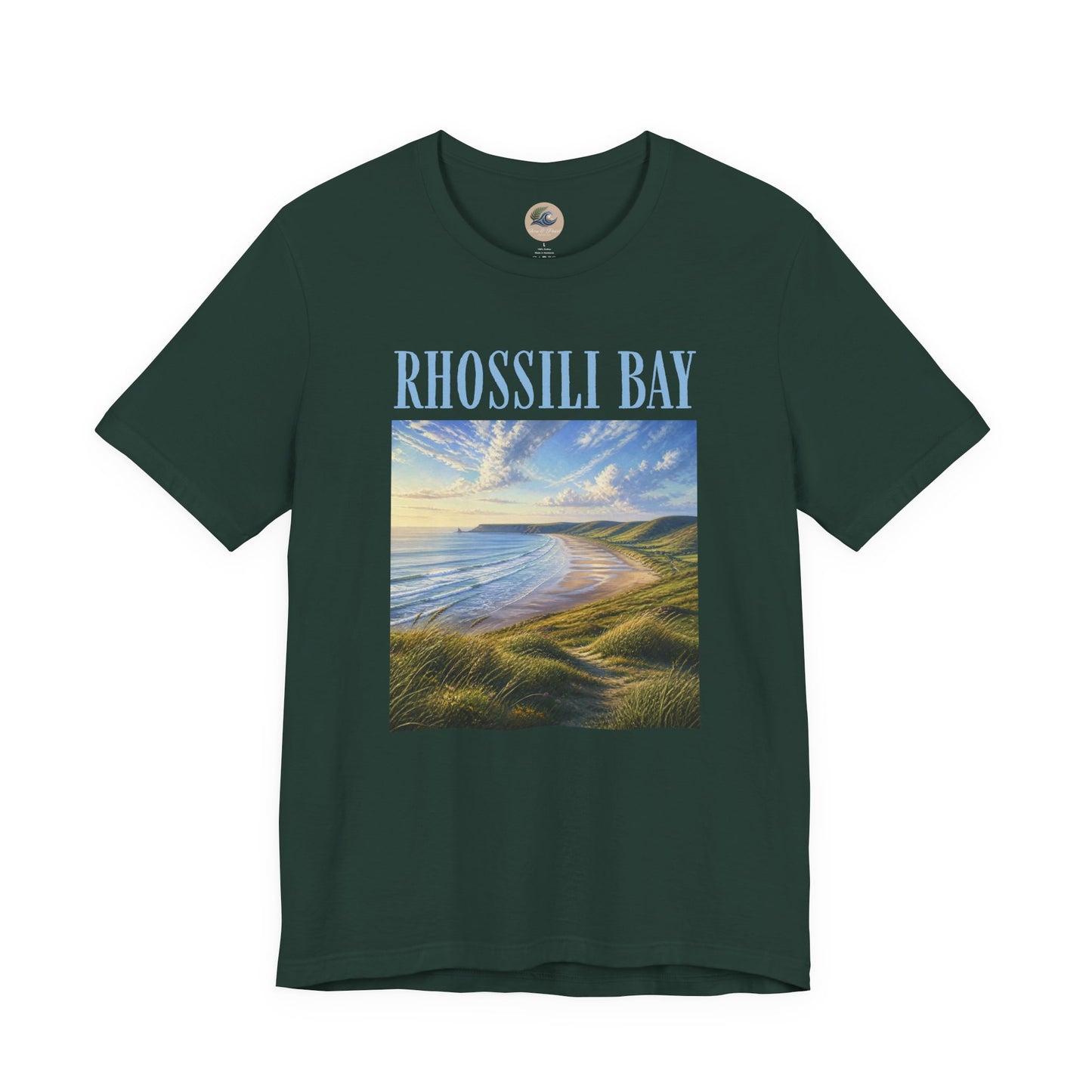 Rhossili Bay Scenic Tee — Coastal Landscape Graphic T-Shirt