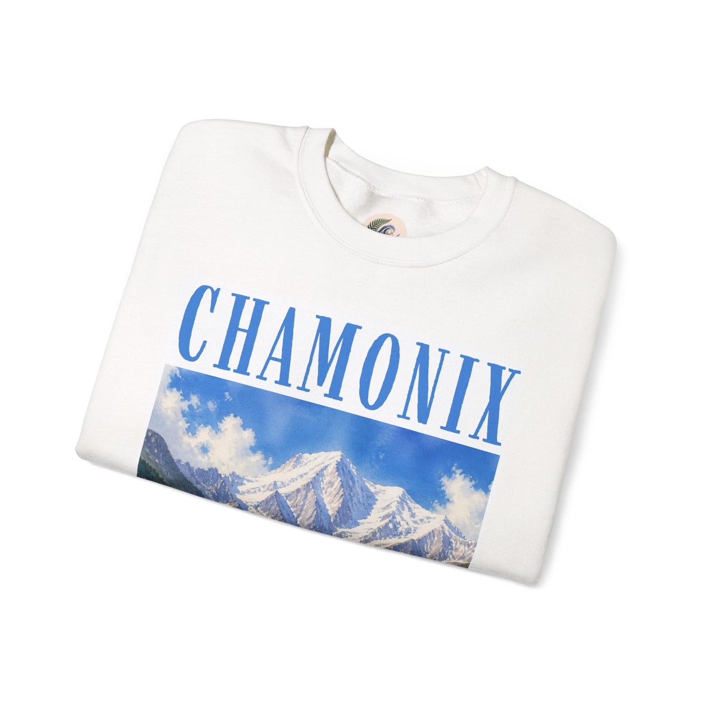 Chamonix Mountain Crewneck Sweatshirt — Alpine Scenic Graphic