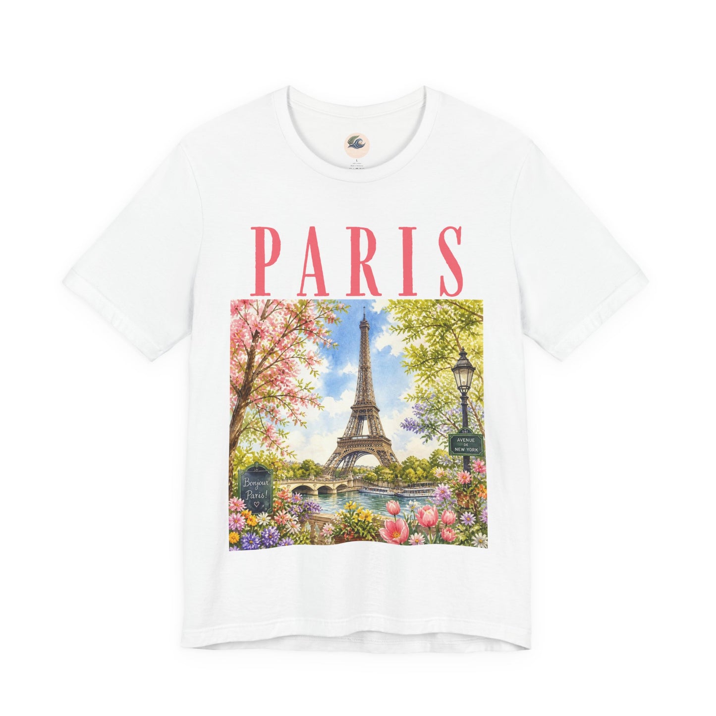 Paris Floral Eiffel Tower Tee — Vintage Romantic France T-Shirt
