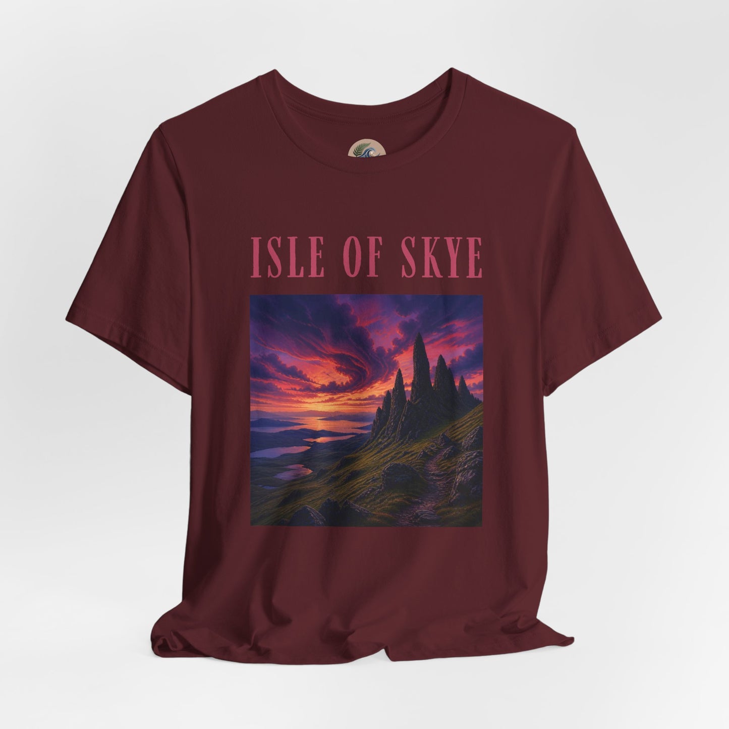 Isle of Skye Scenic Tee — Sunset Landscape Graphic T-Shirt