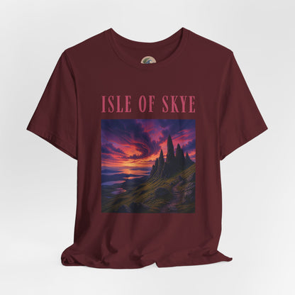 Isle of Skye Scenic Tee — Sunset Landscape Graphic T-Shirt