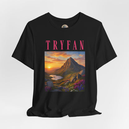 Tryfan Mountain Tee — Scenic Sunset Landscape T‑Shirt
